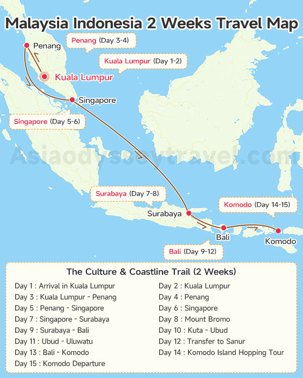 Map of Malaysia and Indonesia