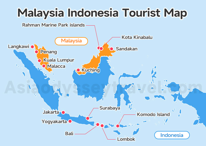 Map of Malaysia and Indonesia