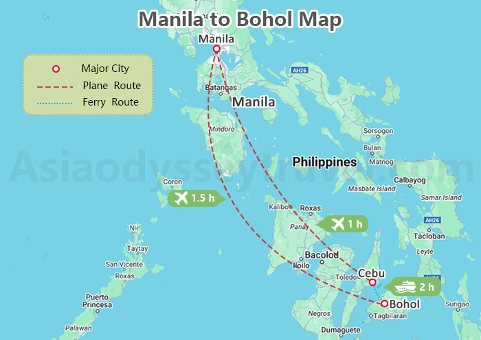 Manila to Bohol Map