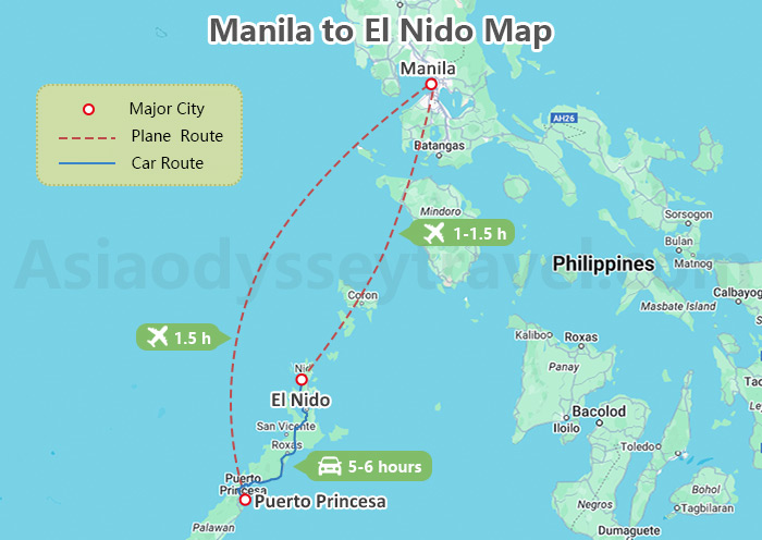 Manila to El Nido Map