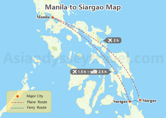 Cebu to Siargao Map