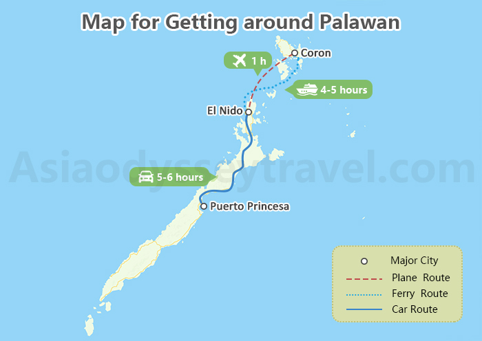 Map of Getting around Palawan