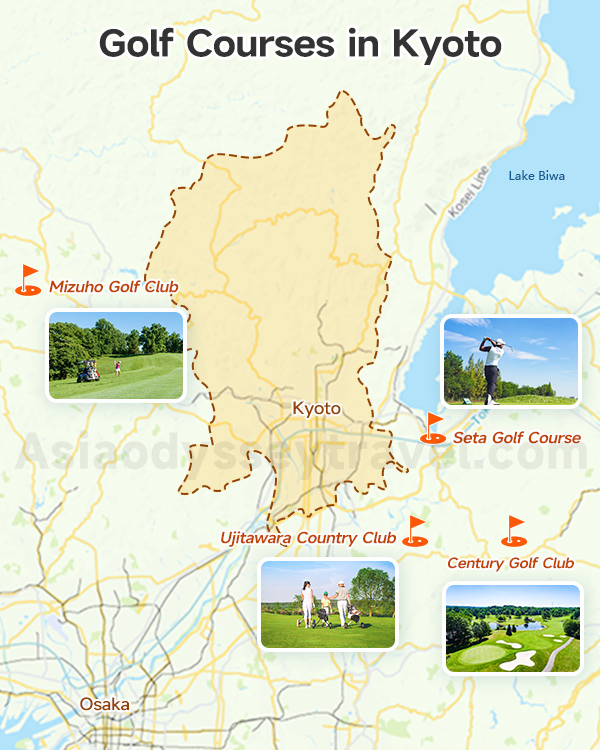 Golf Courses in Kyoto on Map