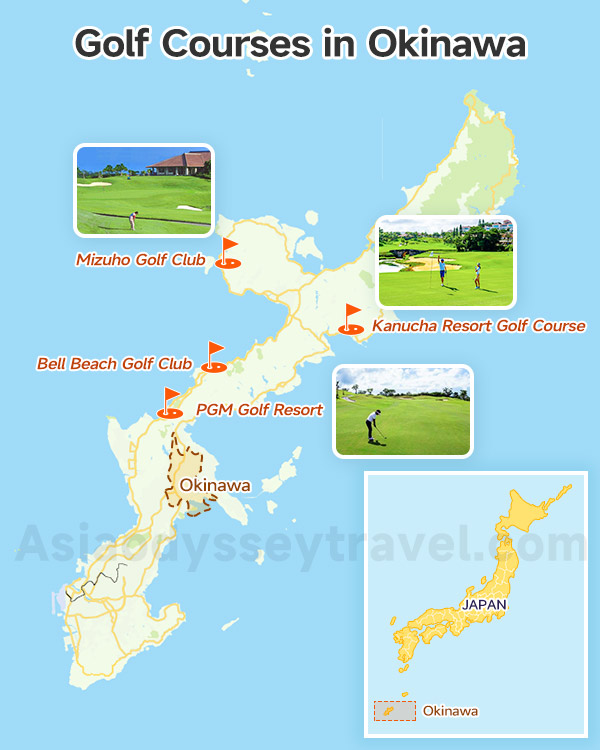 Golf Courses in Okinawa on Map