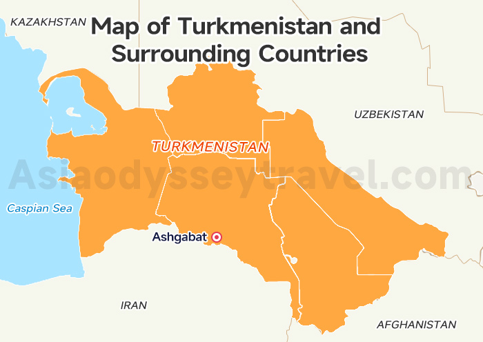 Map of Turkmenistan and Surrounding Countries 