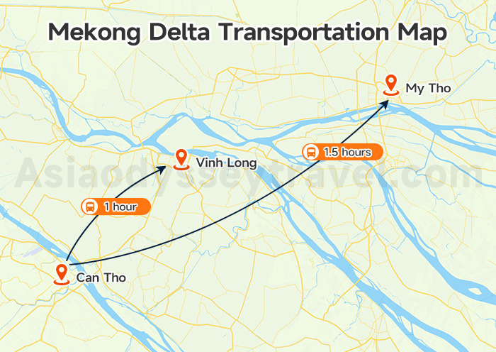 Mekong Delta Transportation Map