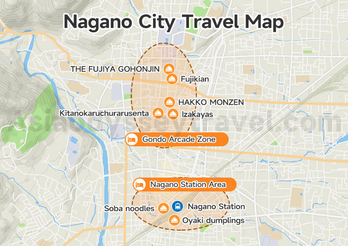 Nagano City Travel Map
