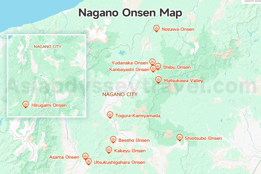 Nagano Onsen Map