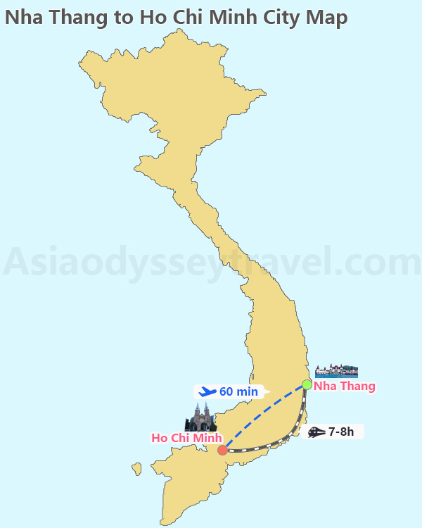 Nha Thang to Ho Chi Minh City Map
