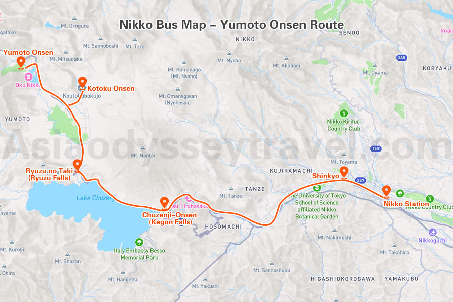 Japan Nikko Bus Map