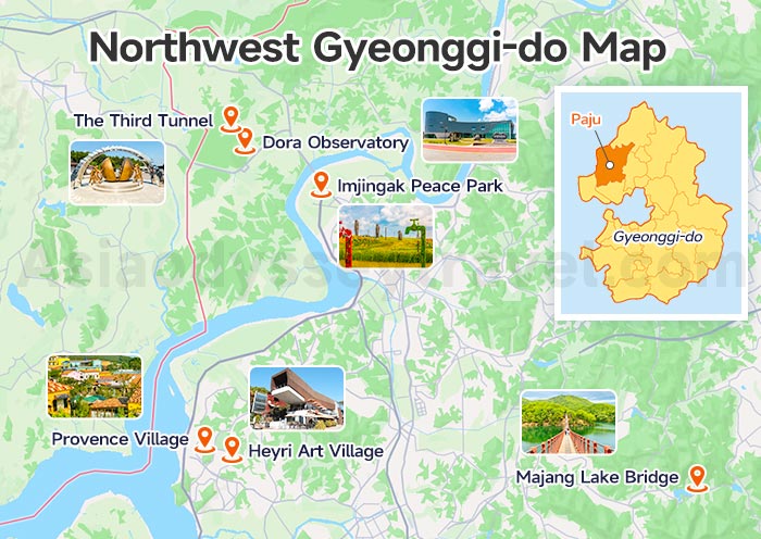 Top Tourist Attractions in Northwest Gyeonggi-do on Map
