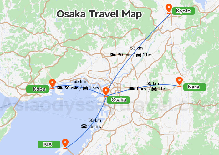 Osaka Travel Map