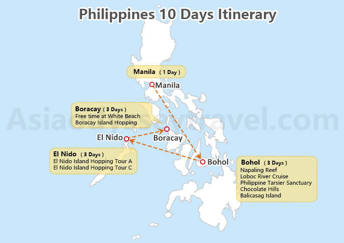 10 Days Philippines Itinerary Map