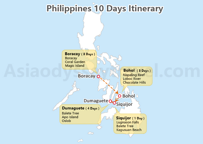 10 Days Philippines Itinerary Map