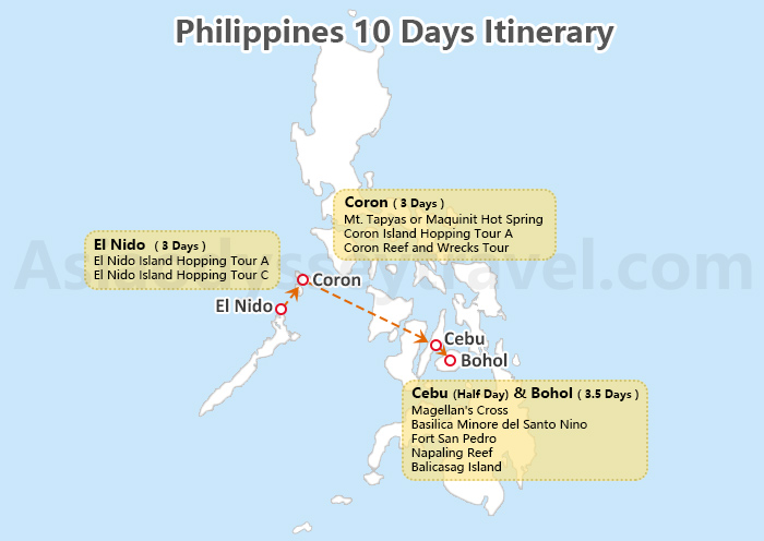 10 Days Philippines Itinerary Map