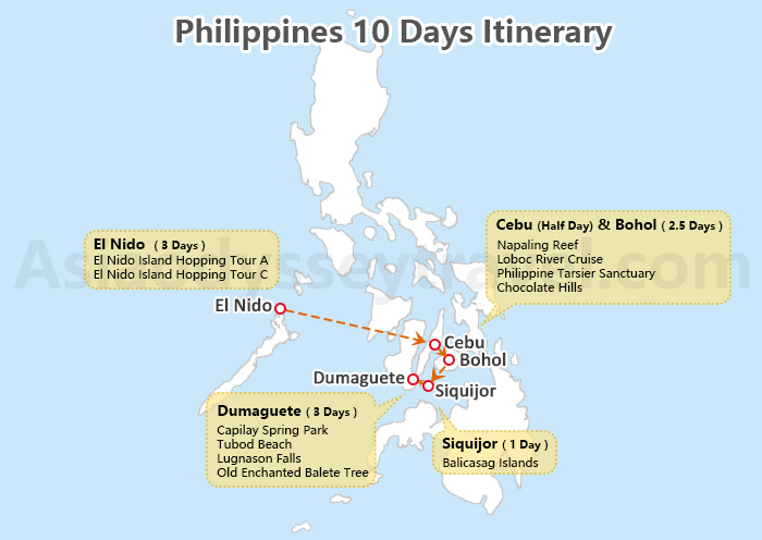 10 Days Philippines Itinerary Map