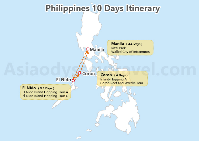 10 Days Philippines Itinerary Map