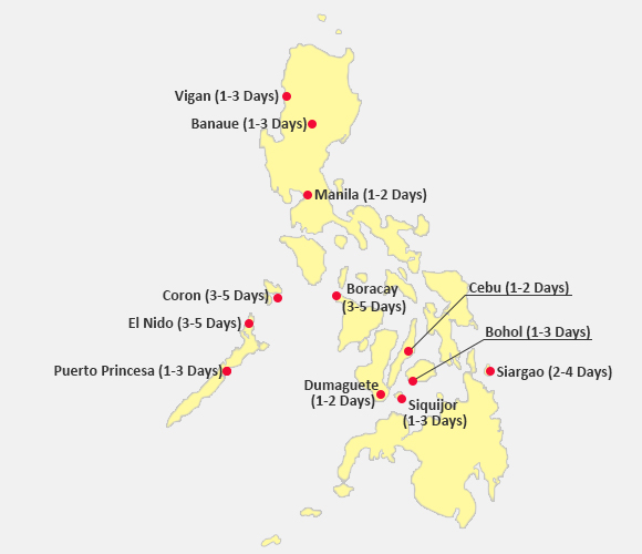 Map of Philippines Travel Length