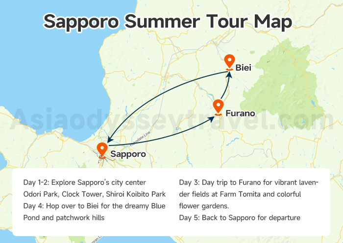 Sapporo Tour Map