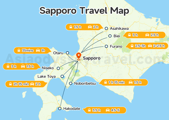 Sapporo travel Map