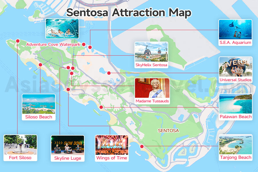 Sentosa Attraction Map