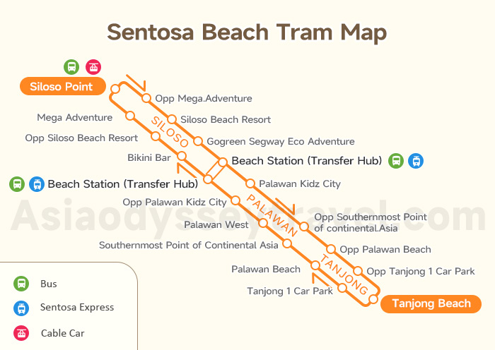 Sentosa Beach Tram Map