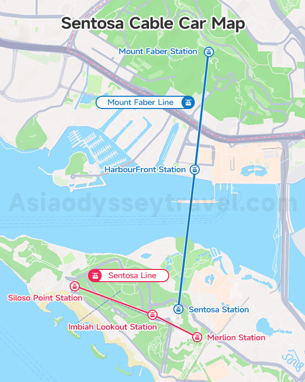 Sentosa Cable Car Map