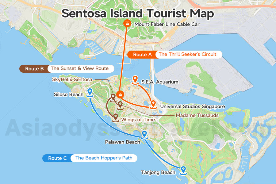 Sentosa Island Tourist Map