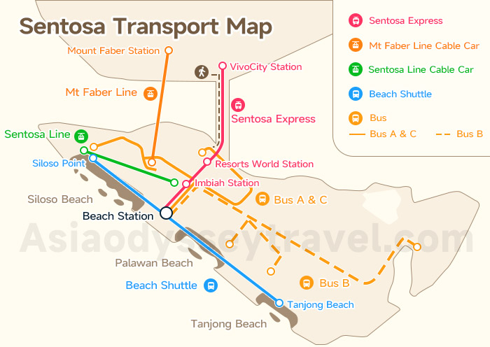 Sentosa Transport Map