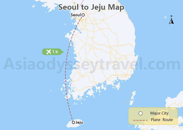 Seoul to Jeju Map