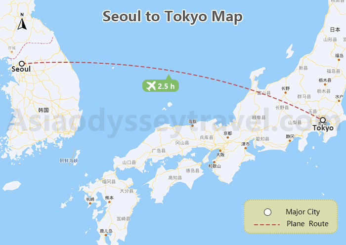 Seoul to Tokyo Map