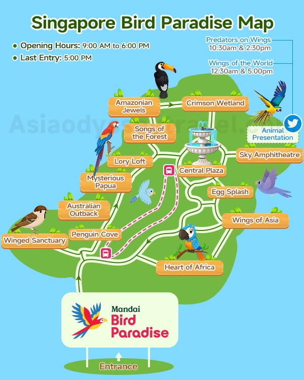  Singapore Zoo Bird Paradise Map 
