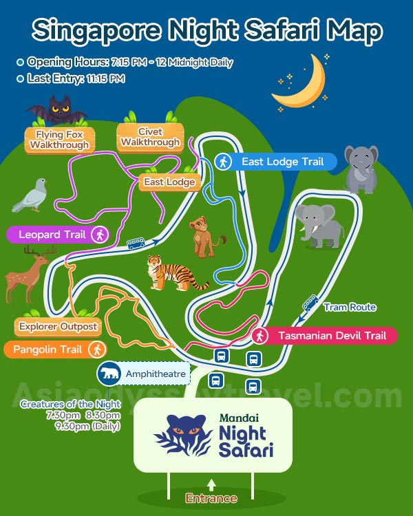  Singapore Night Safari Map 