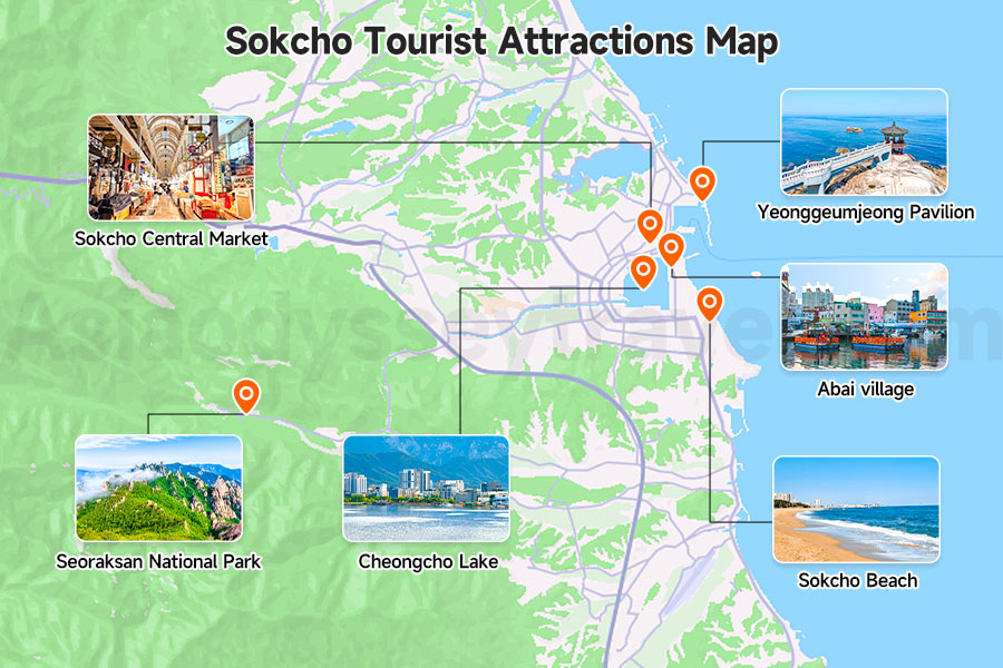 Sokcho's Top Tourist Attractions on Map with Photos