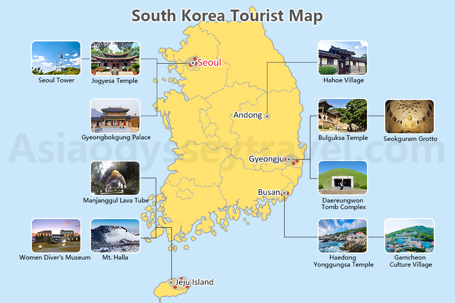 South Korea Tourist Map