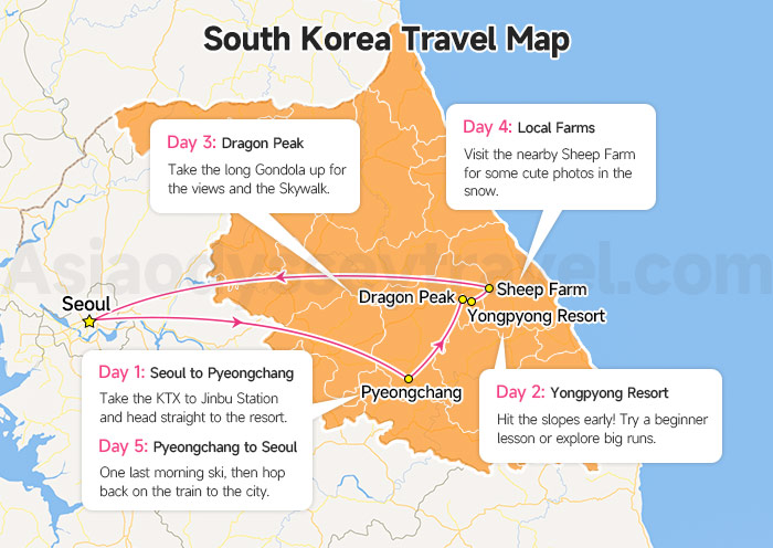 South Korea Travel Map