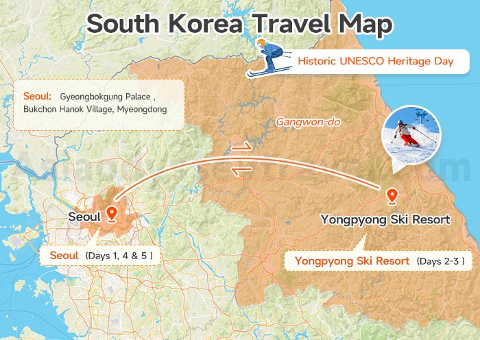 South Korea Travel Map