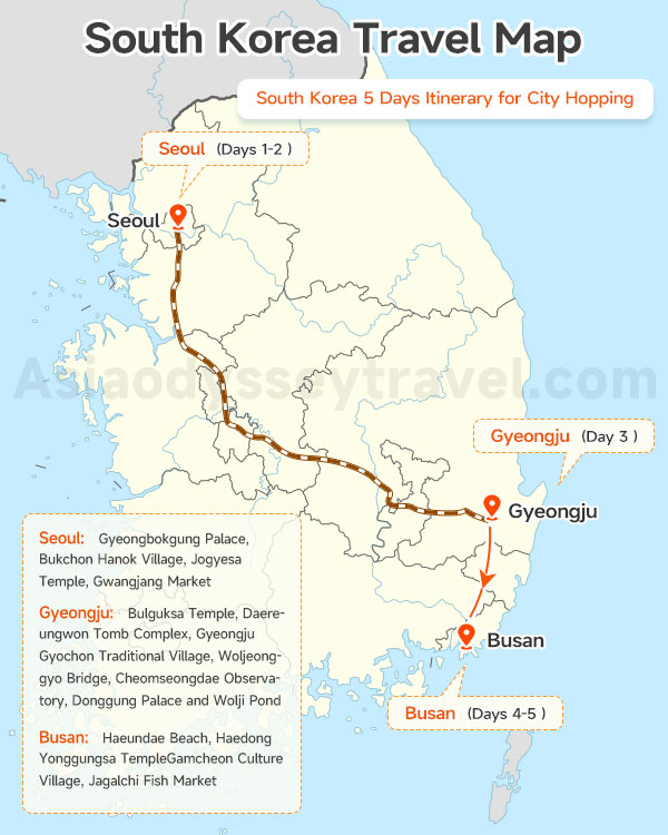 South Korea Travel Map
