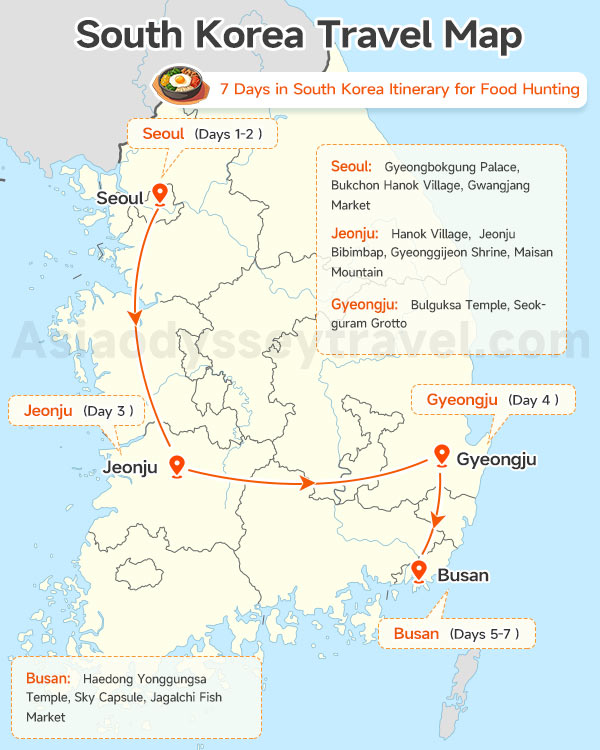 South Korea Travel Map