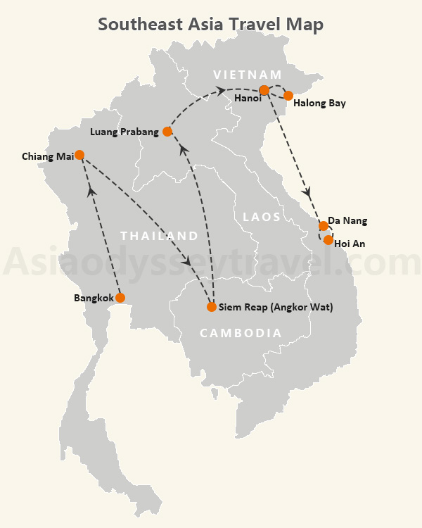 Laos Tourist Map