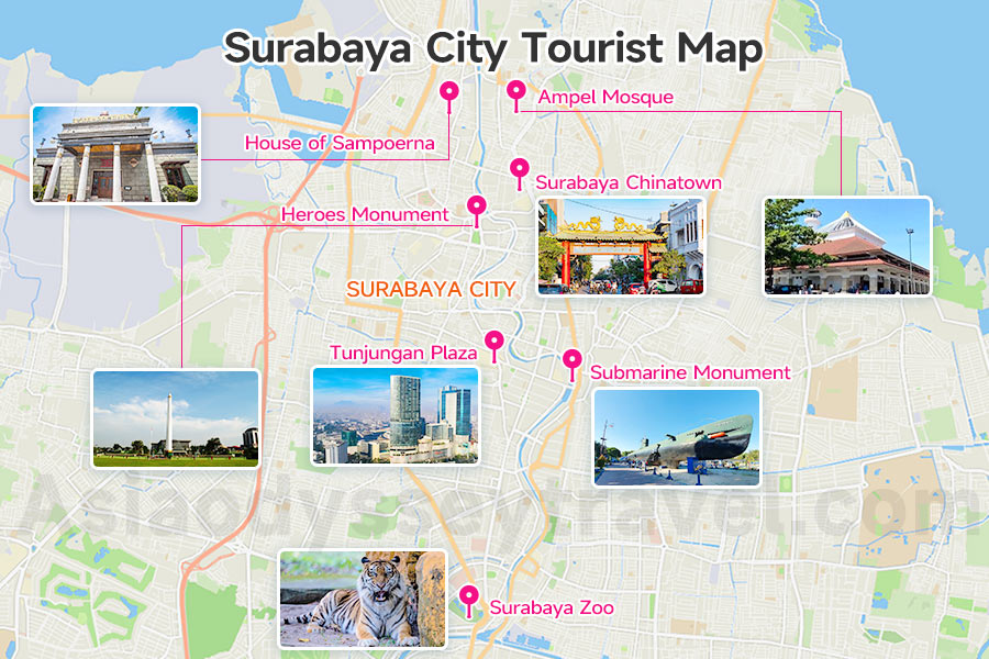 Surabaya City Tourist Map