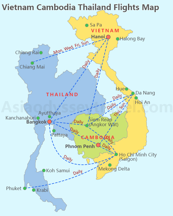 Thailand Vietnam Cambodia Map