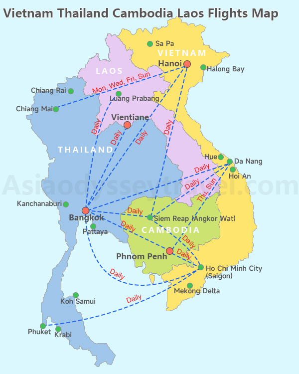 Thailand Laos Vietnam Cambodia Map