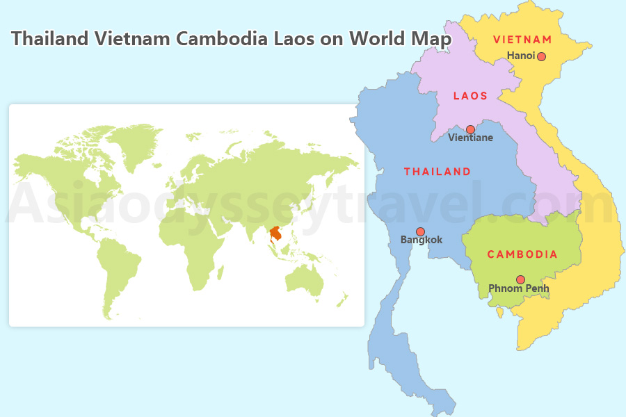 Thailand Laos Vietnam Cambodia Map