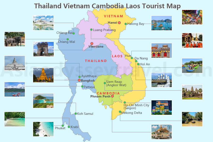 Thailand Laos Vietnam Cambodia Map
