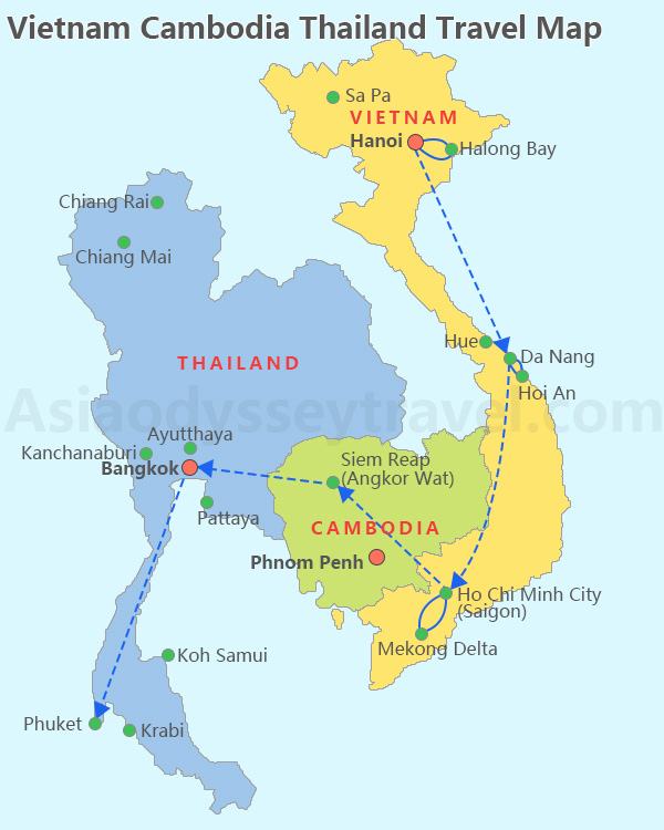 Thailand Vietnam Cambodia Map