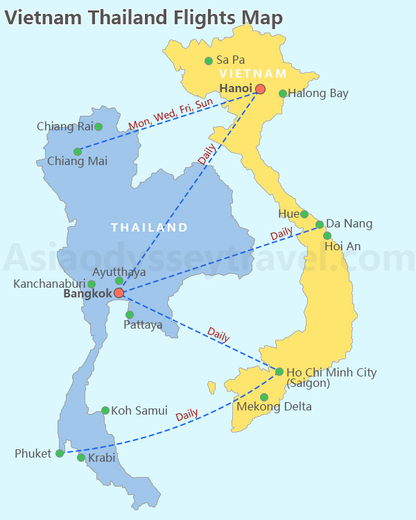 Vietnam Thailand Map