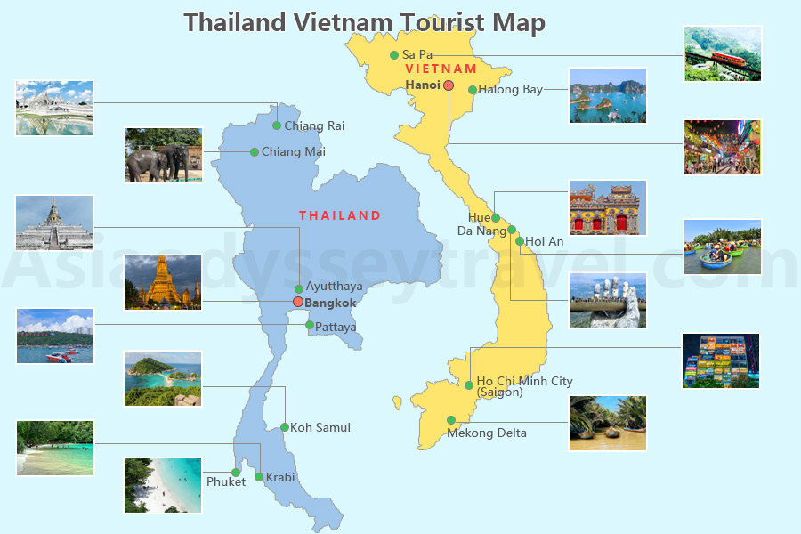 Vietnam Thailand Map
