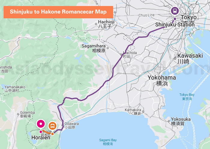 Tokyo to Hakone Map