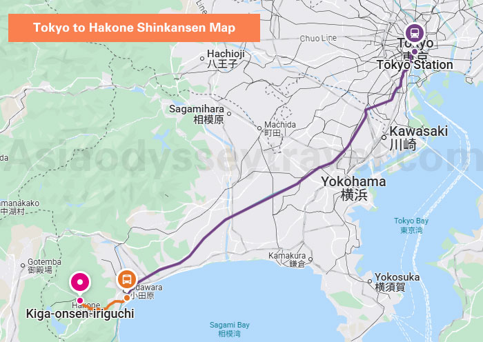 Tokyo to Hakone Map